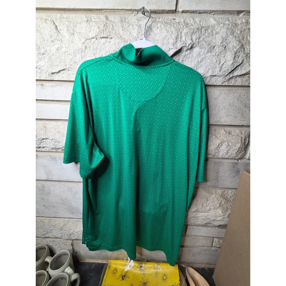 Jack‎ Nicklaus StayDri Mens XXL Green Geometric Diamond Print Golf Polo Shirt